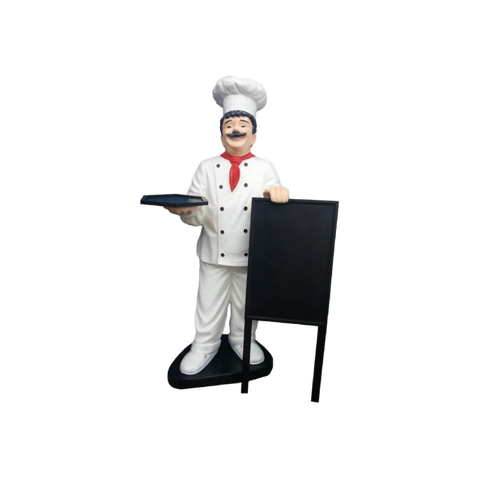 Koch mit Tablett & Speisekarte